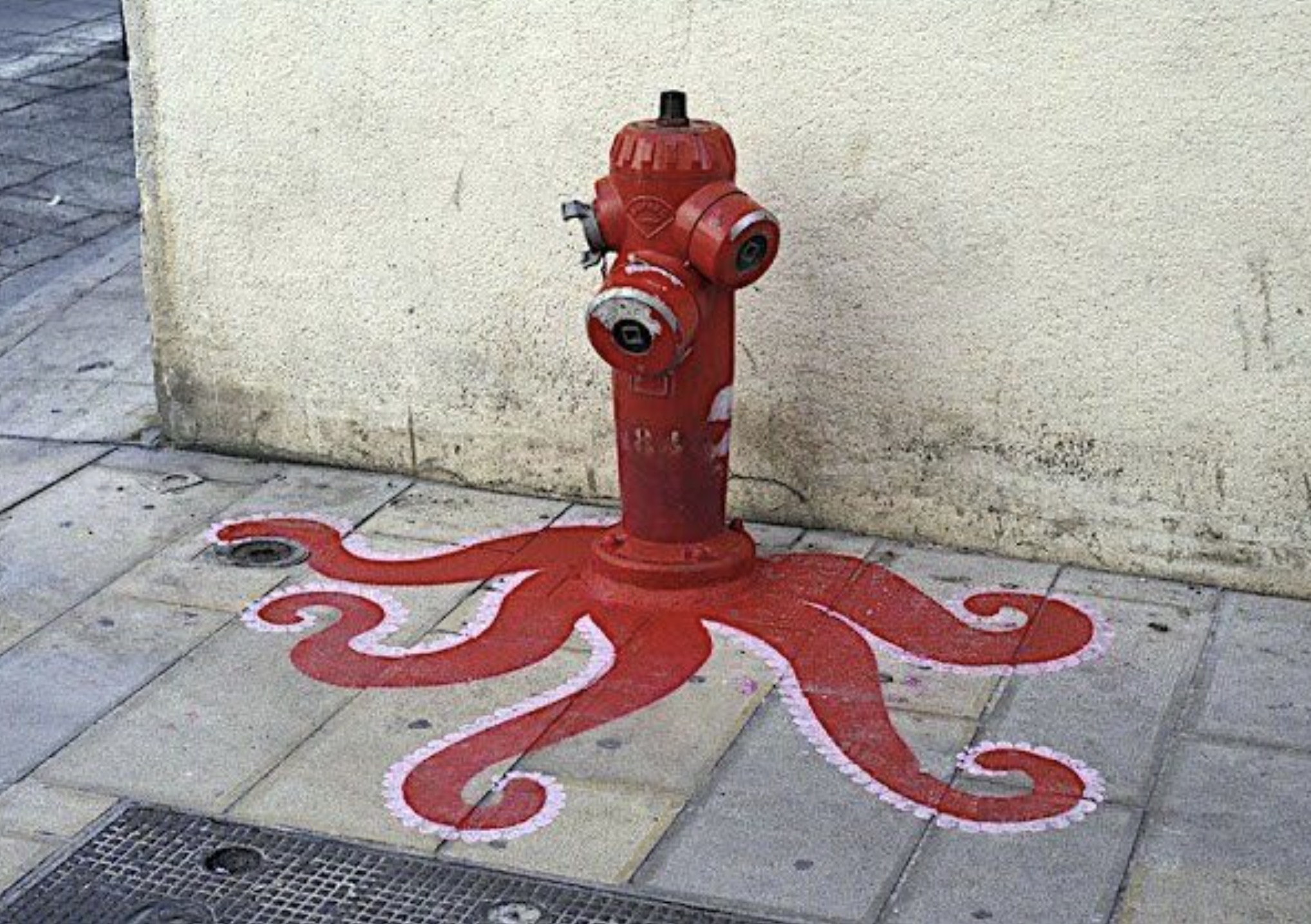 graffiti with fire hydrant